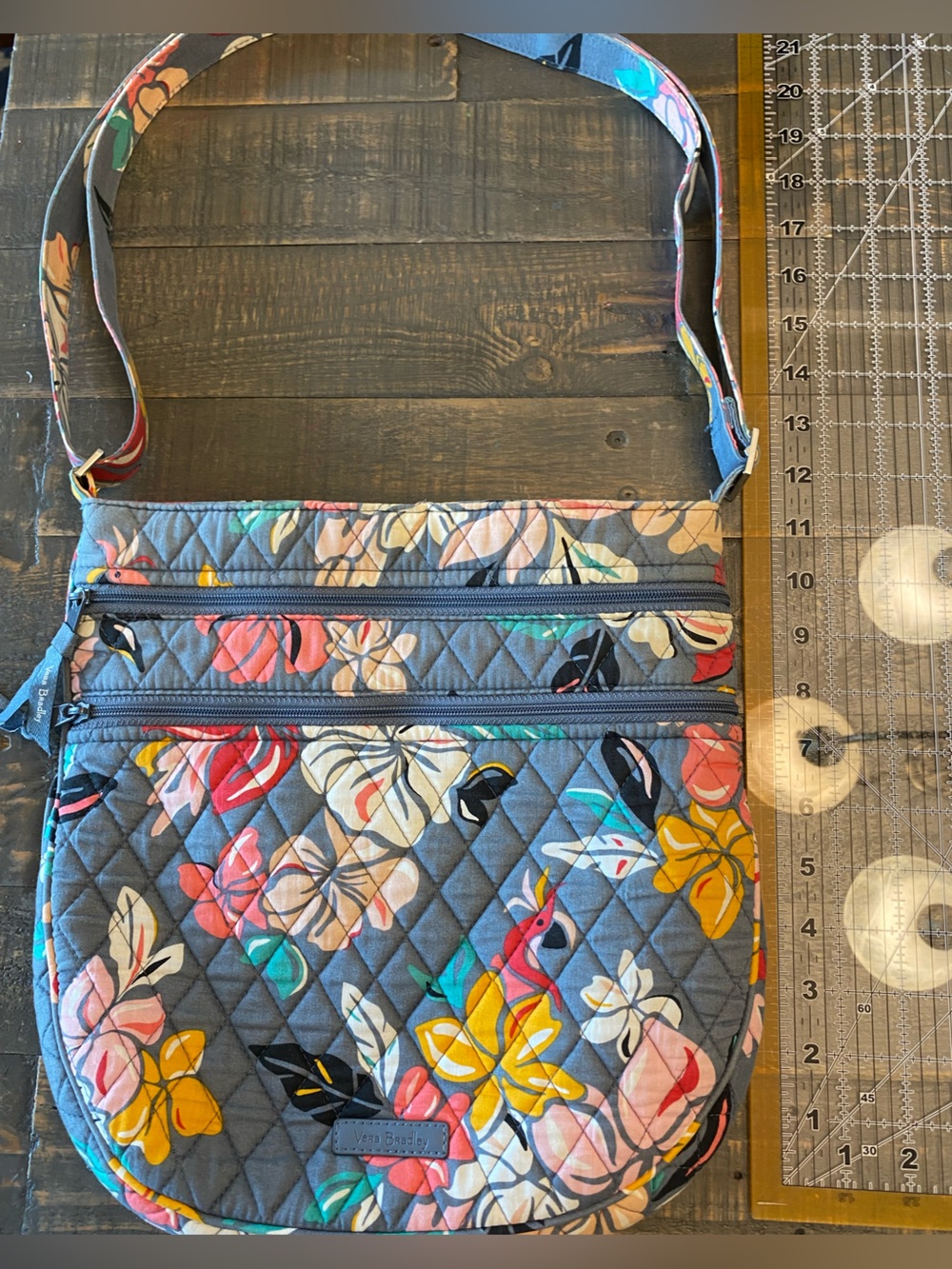 Vera Bradley Hipster Crossbody Coastal Paradise Flamingo